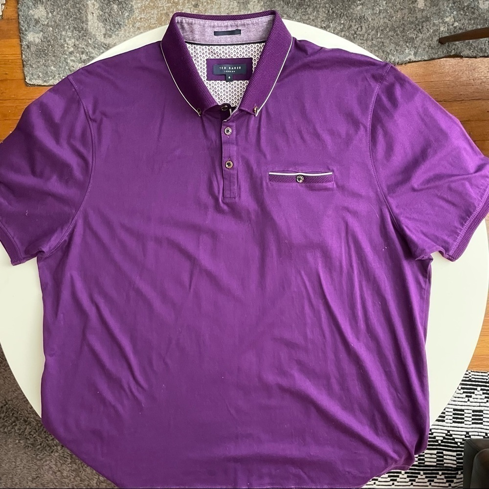 Ted Baker London Polo Shirt Purple Ted Baker 8 US Men’s Size 4XL